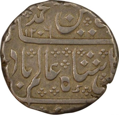 Inde Indes Françaises, Shah Alam II - Roupie Argent  Ry 31 - 1206 Ah Pondichéry
