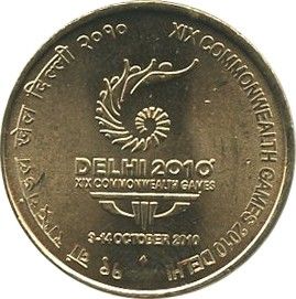 Inde NEW.2010 5 Rupees, Jeux du Commonwealth New Dehli 2010