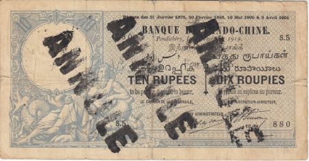 Indes Françaises 10 Rupees 04-11-19  Neptune -  Série S.5 Annulé