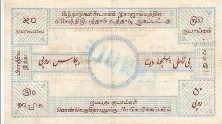 Indes Françaises 50 Rupees Pondichéry - 17-06-1915 - Série O.3 Annulé - TTB