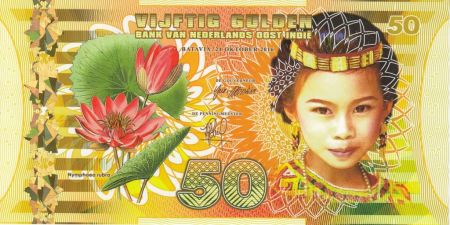 Indes Néerlandaises  50 Gulden, Enfant - Voilier - 2016