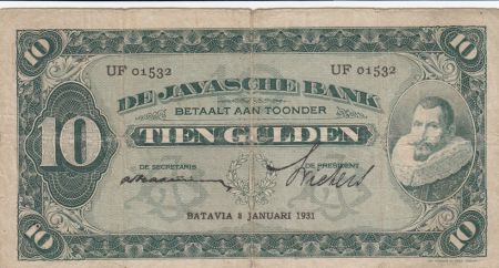 Indes Néerlandaises 10 Gulden J.P. Cohen - Banque Centrale - 1931