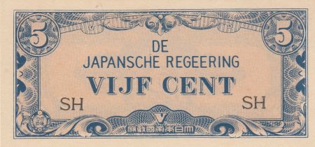 Indes Néerlandaises 5 Cents - Occupation japonaise ND 1942 WWII