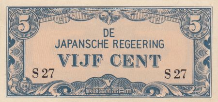 Indes Néerlandaises 5 Cents ND 1942 - Occupation japonaise WWII