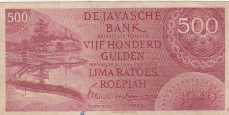 Indes Néerlandaises 500 Gulden - Rizière - 1946 Série UE