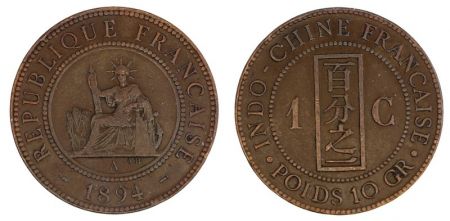 Indo-Chine Fr. 1 Cent Liberté assise - Indo-Chine 1894 A Paris