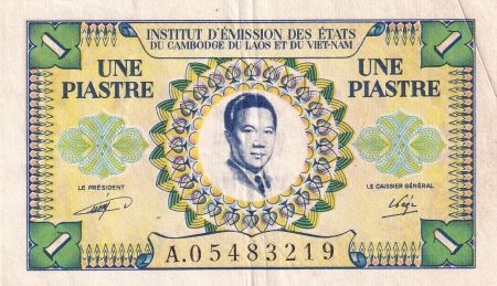 Indo-Chine Fr. 1 Piastre - Bao Dai - émission pour le Vietnam - TTB+ - 1953 - P.104