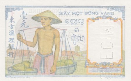 Indo-Chine Fr. 1 Piastre Laotienne - ND (1946) - Spécimen