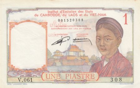 Indo-Chine Fr. 1 Piastre ND1952 - Femme - Temple