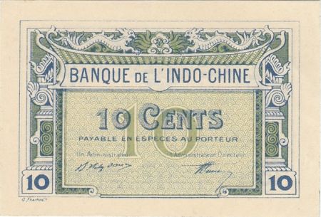 Indo-Chine Fr. 10 Cents - 1919 - Impression Banque Chaix - Epreuve - p.Neuf