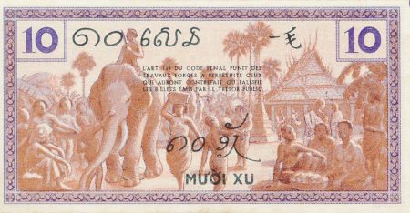 Indo-Chine Fr. 10 Cents ND (1939) - Marché avec éléphants - P.NEUF