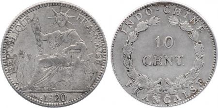 Indo-Chine Fr. 10 Cents République et Laurier - 1920 !