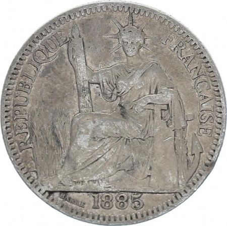 Indo-Chine Fr. 10 Cents République et Laurier - A-Paris - 1885A