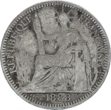Indo-Chine Fr. 10 Cents République et Laurier - A-Paris - 1888