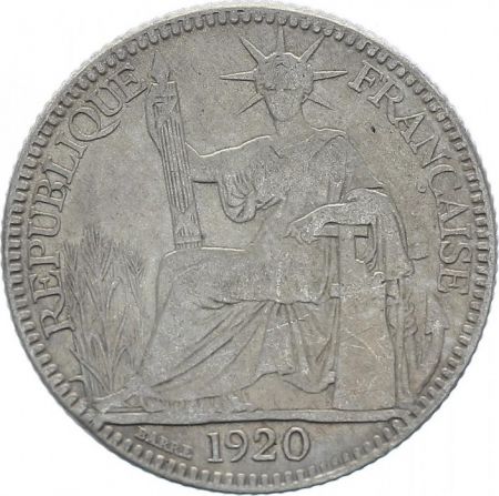 Indo-Chine Fr. 10 Cents République et Laurier - A-Paris - 1920