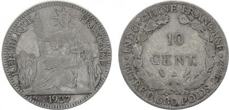 Indo-Chine Fr. 10 Cents République et Laurier - A-Paris - 1927