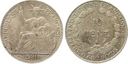 Indo-Chine Fr. 10 Cents République et Laurier - A-Paris - 1930