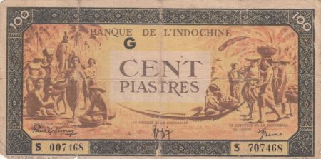 Indo-Chine Fr. 100 Piastres Marché - 1945 - Lettre G - S 707468