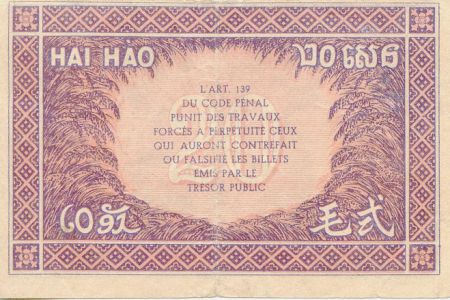 Indo-Chine Fr. 20 Cents ND (1942) - Série RL 247.362 - TTB