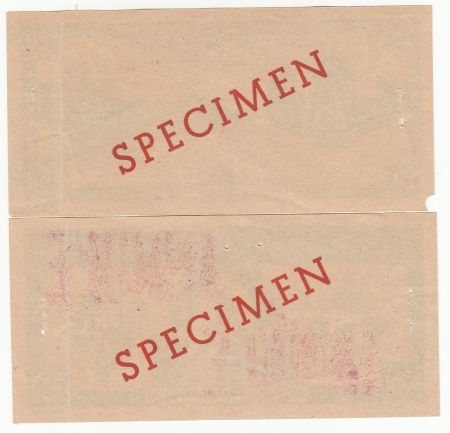Indo-Chine Fr. 20 Piastres - 1944 - Lettre A -  Paire d\'Epreuve - Spécimen