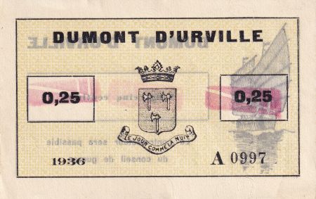 Indo-Chine Fr. 25 Centimes - Dumont D\'Urville - 1936 - A0997 - Kol.206b