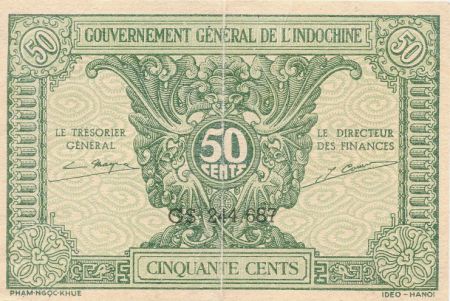 Indo-Chine Fr. 50 Cents ND (1942) - Série CS 244.687 - TTB