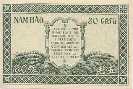 Indo-Chine Fr. 50 Cents ND (1942) - Série CS 244.687 - TTB