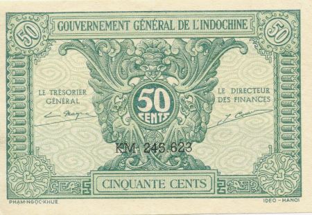Indo-Chine Fr. 50 Cents ND (1942) - Série KM 245.623 - SUP