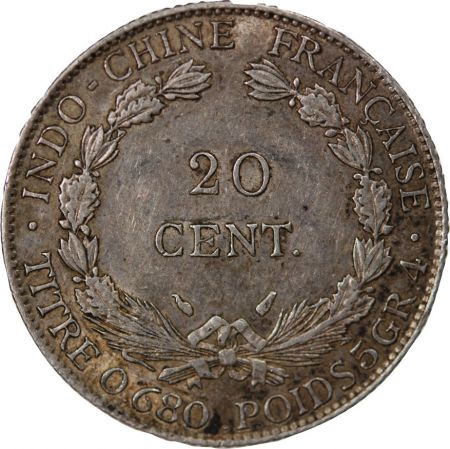 Indo-Chine Fr. INDOCHINE FRANCAISE - 20 CENTIEMES ARGENT 1937