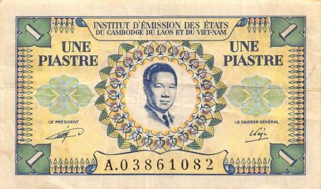 Indo-Chine Fr. INDOCHINE FRANCAISE, VIETNAM - 1 PIASTRE 1953