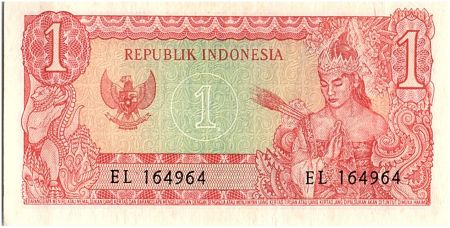 Indonésie 1 Rupiah,  Président Sukarno - Danseur - 1964 - P.80 b