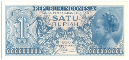 Indonésie 1 Rupiah Jeune Femme