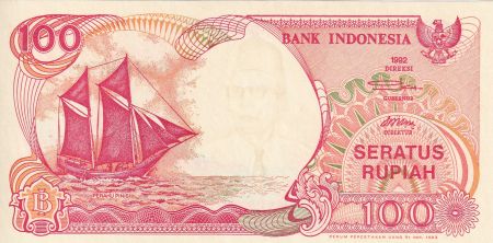 Indonésie 100 Rupiah - Voilier Pinisi - Volcan - 1992 - Série ROZ - NEUF - P.127a