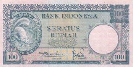 Indonésie 100 Rupiah Ecureuil - Palais Présidentiel - 1957