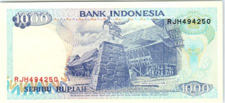 Indonésie 1000 Rupiah Lac Toba - Atraction sur l\'île de Nias - 1998