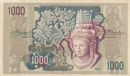 Indonésie 1000 Rupiah Tête de femme - 1952