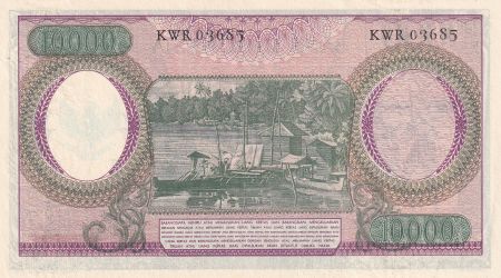 Indonésie 10000 Rupiah - Travailleurs - Rivière - 1964 - Série KWR - P.100b
