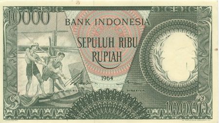 Indonésie 10000 Rupiah Pêcheurs - 1964