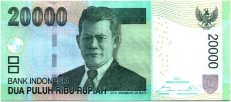 Indonésie 20000 Rupiah Oto Iskandar di Nata - 2015