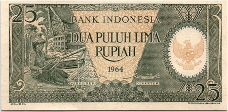 Indonésie 25 Rupiah - 1964 - Neuf - Série PAK