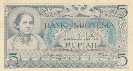 Indonésie 5 Rupiah A. Kartini - 1959