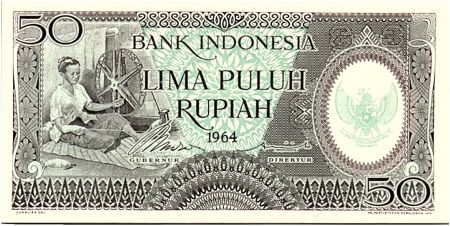Indonésie 50 Rupiah - 1964 - Neuf - Série BAV