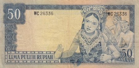 Indonésie 50 Rupiah 1960 - Président Sukarno - Danseurs
