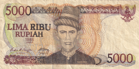 Indonésie 5000 Rupiah 1986 - Teuku Umar - Medara Kudus