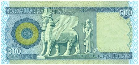 Irak 500 Dinars Barrage - Statue Winged - 2013