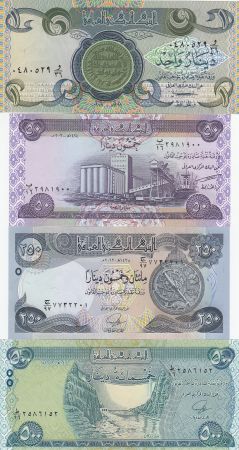 Irak Série de 4 billets année 1979 0 2012