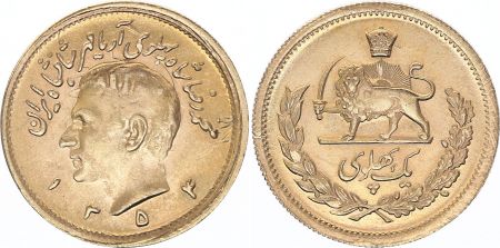 Iran 1 Pahlavi 1354 (1975) - Shah Reza Pahlavi -  Or - KM.1200