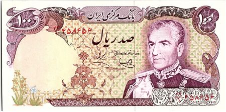 Iran 100 Rials , Mohammad Reza Pahlavi - 19(74-79) P.102 d