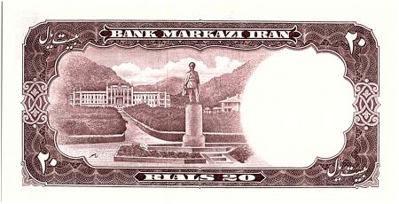Iran 20  Rials , Mohammad Reza Pahlavi - 1961 -  P.72