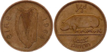 Irlande 1/2 Pingin - Harpe - Cochon - Années variées 1939-1967